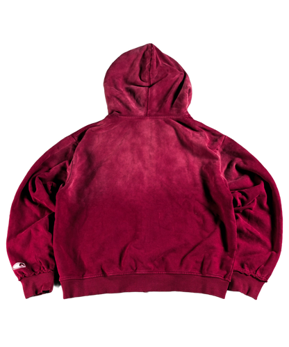 oxblood zip up